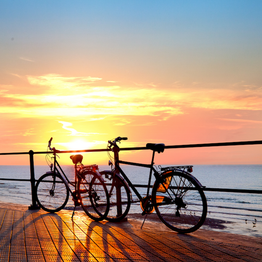 Bicycles by the beach on coast to coast